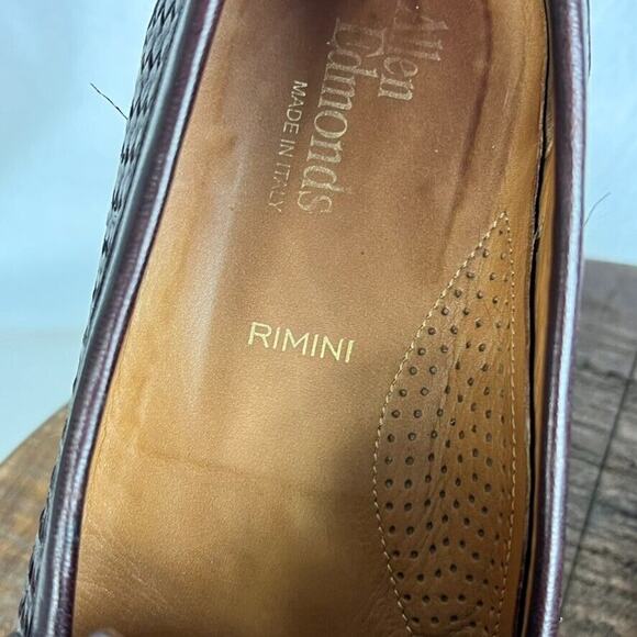 Allen Edmonds Loafers Mens 9.5B RIMINI Basket Woven Reddish Brown Leather Tassel main image 5